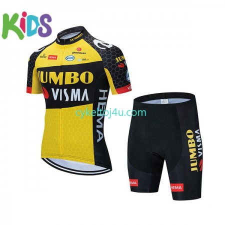 Team Jumbo-Visma Cykeltrøje + Cykelshorts Børn 2021 N001